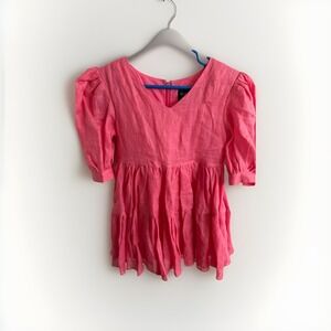 Bardot Junior Long Sleeve Tiered Pink Dress‎ Girl's Size 4 Excellent Condition